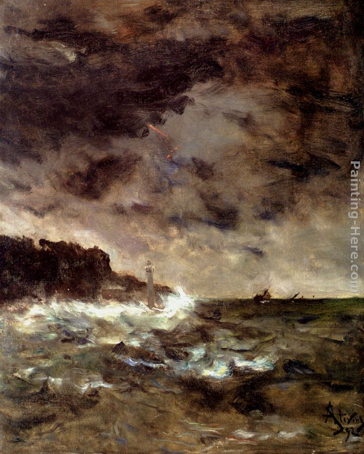 A Stormy Night painting - Alfred Stevens A Stormy Night art painting